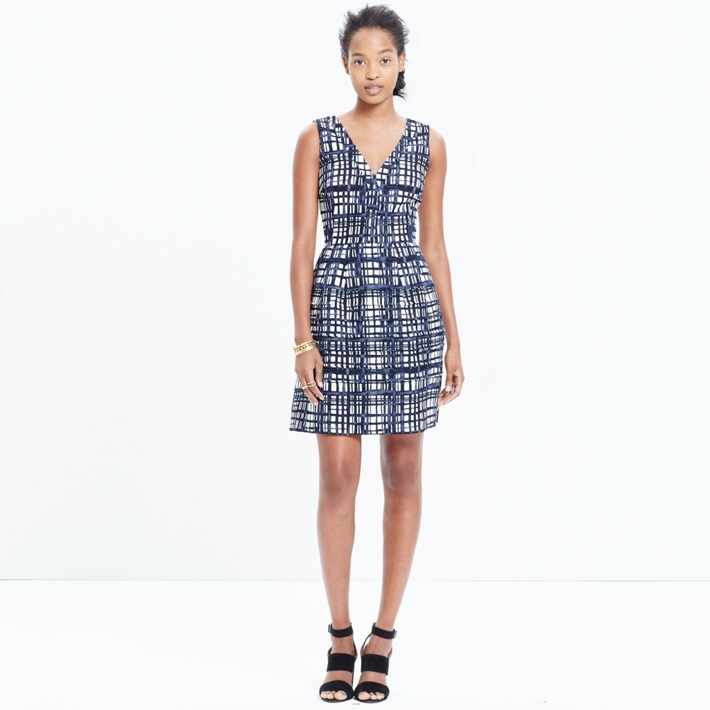 Madewell brushstroke plaid dress size 4
